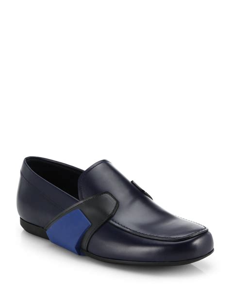 prada men's blue loafers|men's Prada loafers sale.